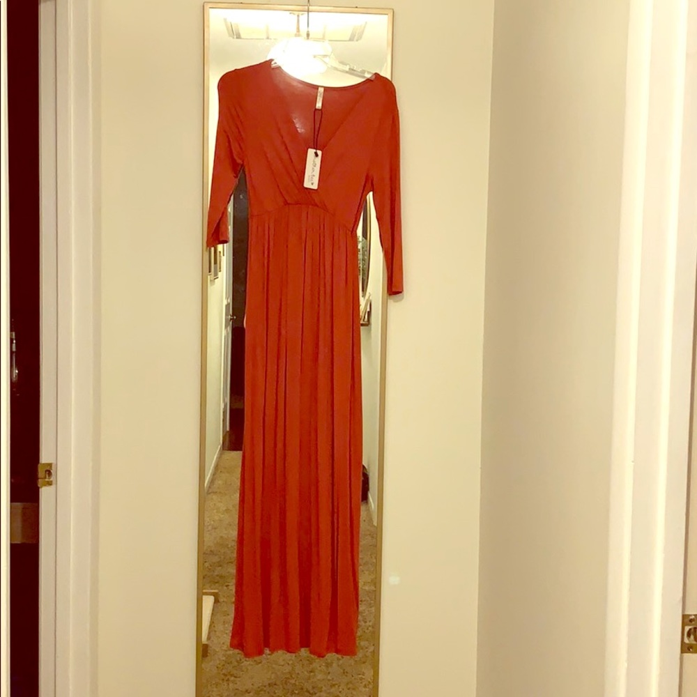 Rusty red maternity maxi dress size small